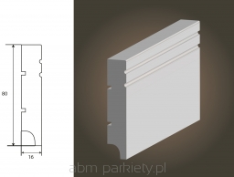 Listwa MDF Plus Biała 16x80mm Nova R1 